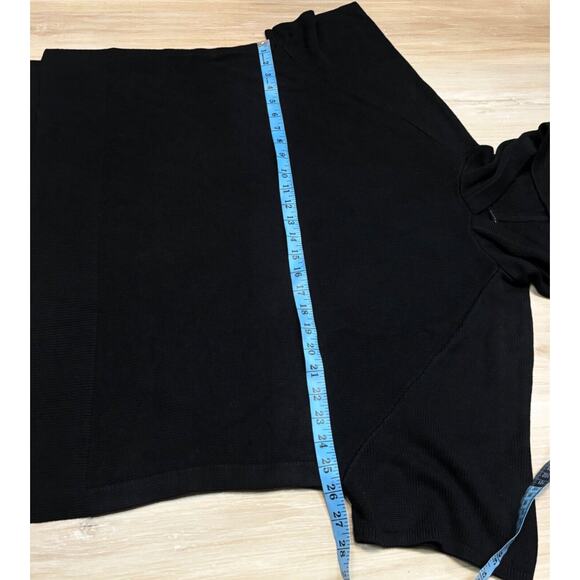 Lululemon Pullover Poncho XS-S Hooded Black Knit Side Slits Short Sleeve XS-S - Picture 6 of 9